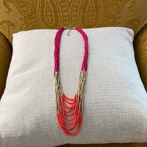 Elegant Tri-Color Beaded Necklace